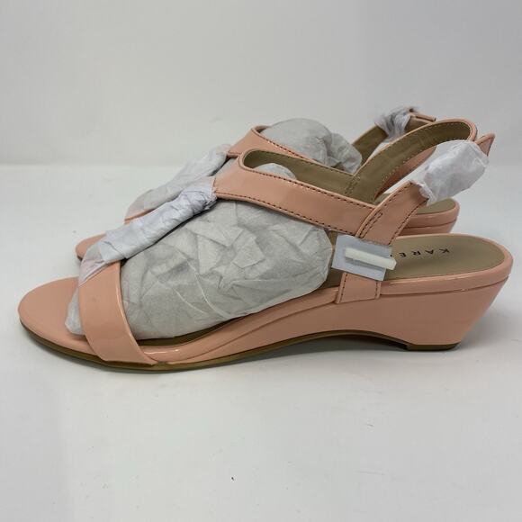 Karen Scott Women’s Pink Ring Sling Back Open Toe Wedge Sandals Shoes 7.5 - Picture 1 of 6